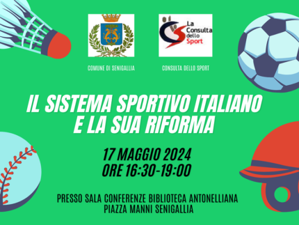 Locandina del convegno "Il sistema sportivo italiano e la sua riforma"