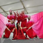 Sbandieratori del Combusta Revixi di Corinaldo si esibiscono con il Cirque du Soleil