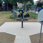 Attrezzature sportive installate nei giardini di piazza Amalfi a Marzocca