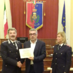 Consegna dell'encomio a Paolo Moscatelli