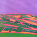 Luciano Casaroli, Paesaggio geometrico marchigiano, 1972 tecnica mista su tela 50x60 cm