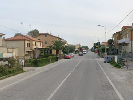 Tratto della Statale Adriatica Nord in prossimità di via Traversa Cesano