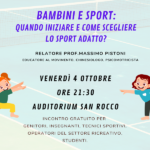 Incontro sulla scelta degli sport adatti ai bambini