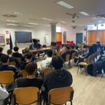 Massimo Bello in visita all'Istituto Corinaldesi-Padovano