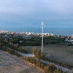 Palo dell'antenna telefonica in strada del Cavallo
