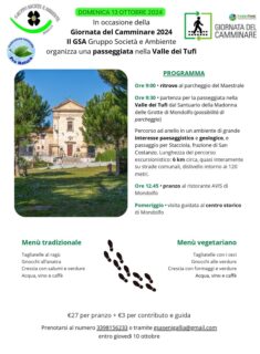 Programma dell'escursione alla Valle dei Tufi