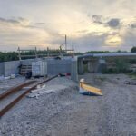 Ponte ciclopedonale in costruzione a Cesano