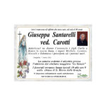 Necrologio Giuseppa Santarelli ved. Carotti