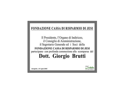 Partecipazione al lutto per Dott. Giorgio Brutti