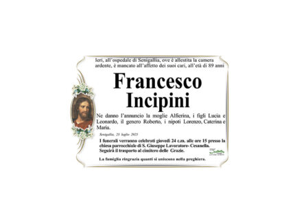 Necrologio Francesco Incipini