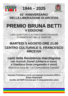 Premio Bruna Betti 2025 ad Arcevia