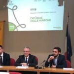 Mangialardi, Ceriscioli, Barbieri nel 2020 alla presentazione delle Ciclovie delle Marche