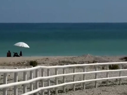 Porzione di spiaggia con naturisti a Cesano di Senigallia