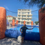 allestimento campi Us di fronte la Rotonda