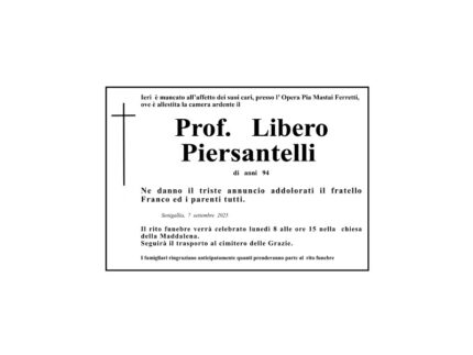 Necrologio del prof. Libero Piersantelli