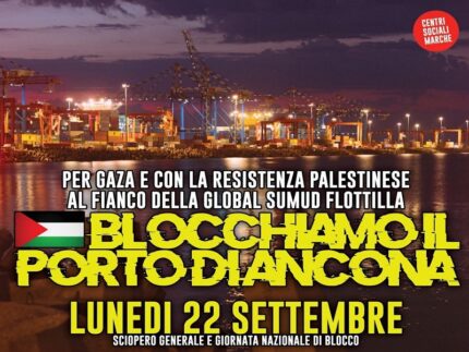 Lo Spazio Autogestito Arvultura partecipa al blocco del porto di Ancona