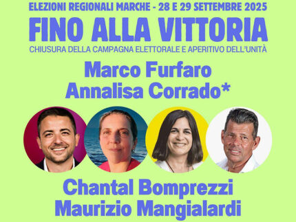 Elezioni regionali Marche 2025: chiusura campagna PD a Senigallia
