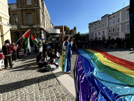 In piazza Saffi per il sostegno a Palestina e Global Sumud Flotilla