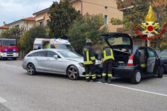 Incidente SS16: intervento Vigili del Fuoco