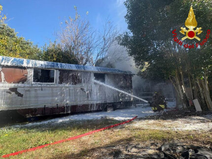 Incendio di una roulotte a Montemarciano