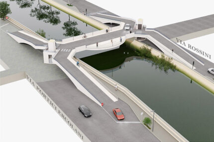 Progetto alternativo per ponte Garibaldi - Soluzione 1 di arch. Buratti e designer Pepe