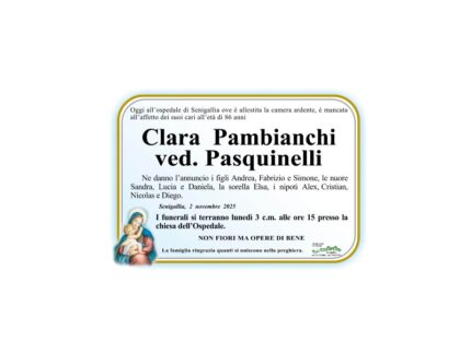 Necrologio di Chiara Pambianchi