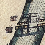 Ponte levatoio sul fiume Misa - Particolare da mappa di Senigallia in epoca rinascimentale