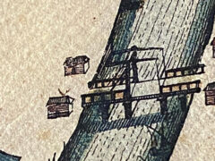 Ponte levatoio sul fiume Misa - Particolare da mappa di Senigallia in epoca rinascimentale