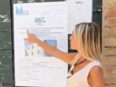 Giorgia Fabri al Polo sanitario di Corinaldo quando doveva essere avviato il cantiere