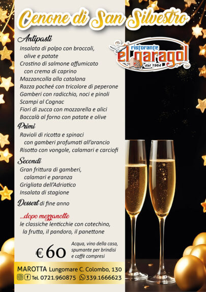Ristorante El Garagol - Menu Cenone di San Silvestro 2025
