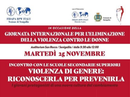 Iniziative Fidapa in occasione della Giornata internazionale per l'eliminazione della violenza contro le donne