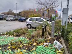 Stazione ricarica auto elettriche in abbandono a Cesanella