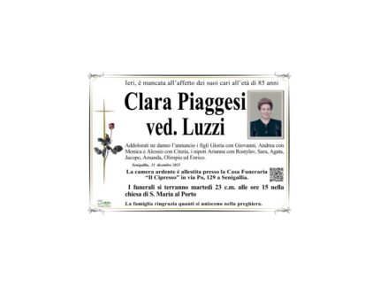 Necrologio di Chiara Piaggesi