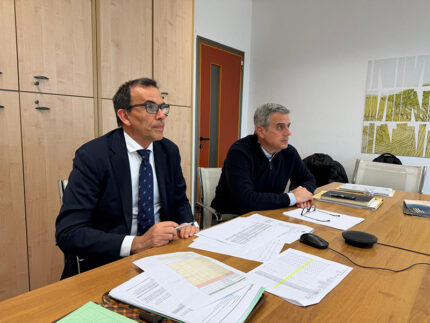 Da destra: Assessore Giacomo Bugaro e Andrea Pellei, dirigente Direzione Programmazione integrata Risorse comunitarie e nazionali