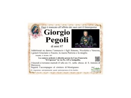 Necrologio di Giorgio Pegoli