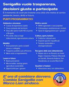 Marco Lion - Candidato alle Primarie 2026 del centrosinistra - Punti programmatici