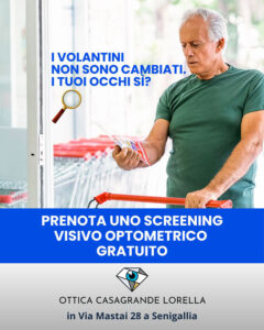 Prenota uno screening optometrico gratuito da Ottica Casagrande Lorella a Senigallia