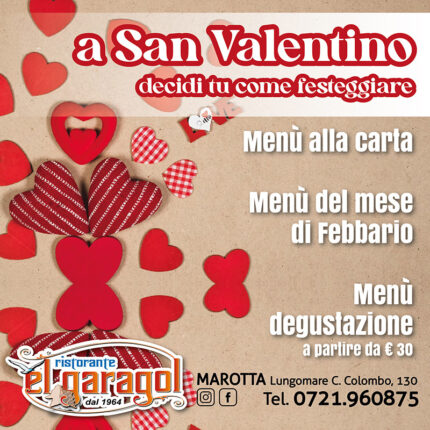 Ristorante El Garagol a Marotta di Mondolfo - San Valentino 2026 Ristorante El Garagol a Marotta di Mondolfo - San Valentino 2026