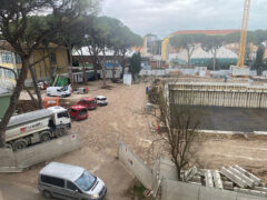 Lavori di costruzione della palazzina emergenze all'ospedale di Senigallia