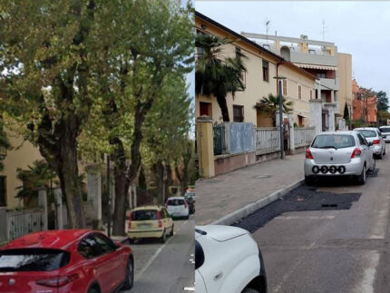 Via Mercantini prima e dopo i lavori