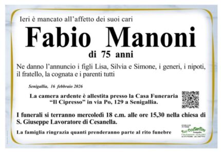 Necrologio Fabio Manoni