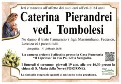 Caterina Pierandrei, necrologio