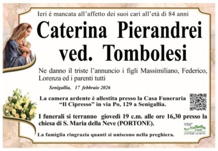 Caterina Pierandrei, necrologio