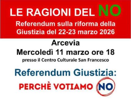 Incontro ad Arcevia a sostegno del No al referendum