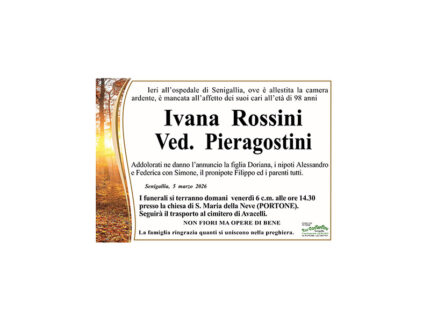 Necrologio Ivana Rossini