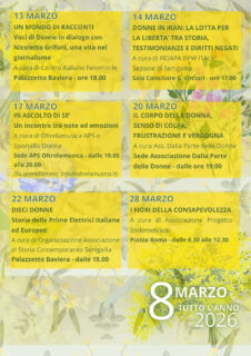 Programma marzo 2026 a Senigallia