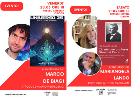 Presentazione libri da iobook il 20 e 21 marzo