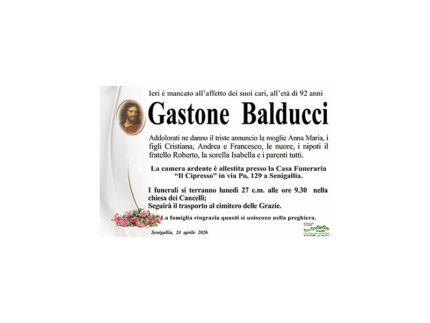 Necrologio Gastone Balducci