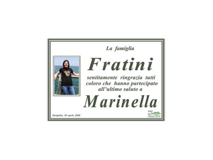Ringraziamento Marinella Fratini