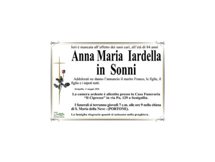 Necrologio Anna Maria Iardella